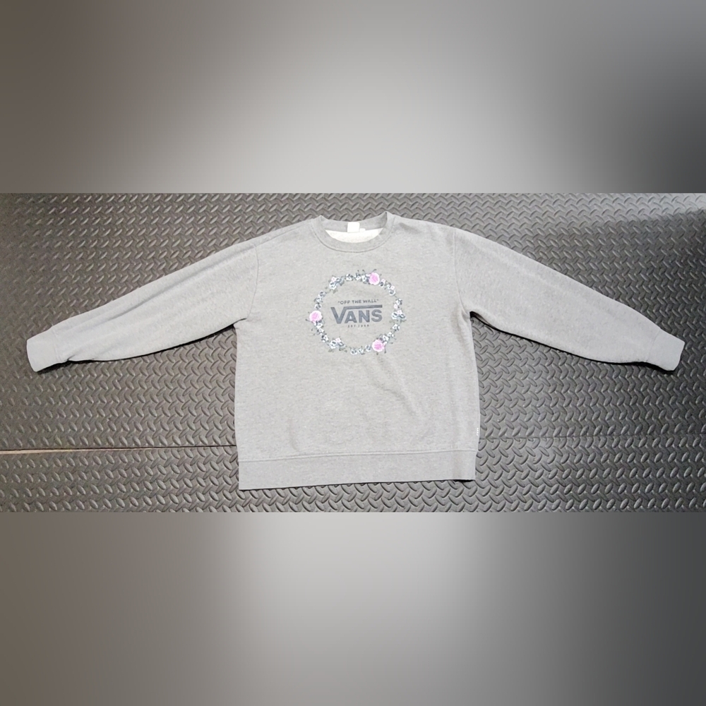 Vans Gray Sweatshirt with Floral Accents